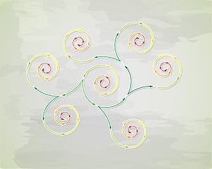 Image showing connected spiral arrows