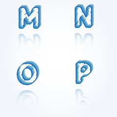 Image showing sketch jagged alphabet letters, M, N, O, P