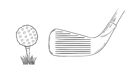 Image showing sketch of the golf ball and golf club