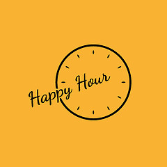 Image showing happy hour background with clock