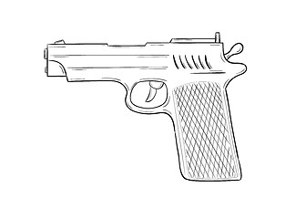 Image showing sketch of the gun