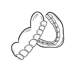 Image showing sketch of the denture