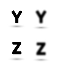 Image showing sharp and unsharp alphabet letters / font