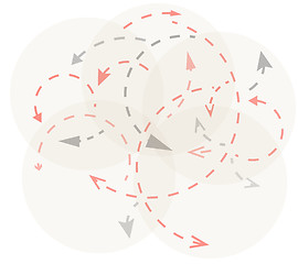 Image showing circles with gray and red arrows