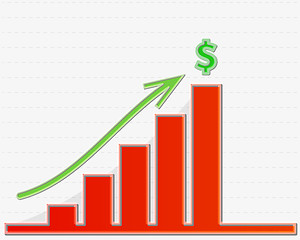 Image showing graph growing to the top for money