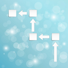 Image showing background with blank paper blocks and arrows