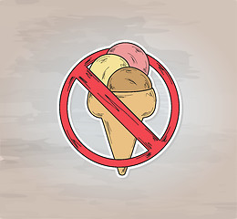 Image showing sign entry ban ice cream