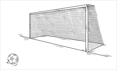 Image showing football ball and goal