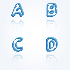 Image showing sketch jagged alphabet letters, A, B, C, D