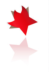 Image showing red star with bent corners