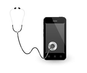 Image showing smartphone and stethoscope