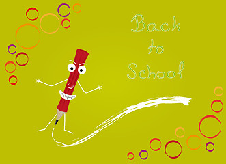 Image showing back to school with red pencil
