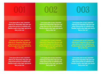 Image showing infographics - three color vertical panels