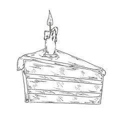 Image showing piece of cake sketch