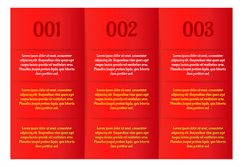 Image showing infographics - three red vertical panels