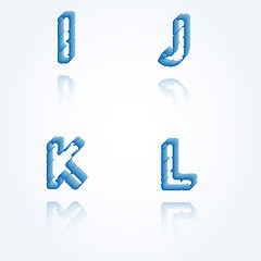 Image showing sketch jagged alphabet letters, I, J, K, L