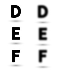 Image showing sharp and unsharp alphabet letters / font