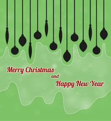 Image showing merry christmas and happy new year with ornaments