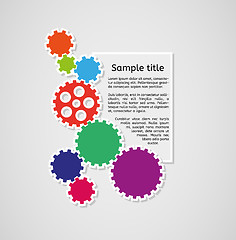 Image showing cogwheels and sample text infographics