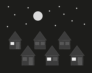 Image showing family houses in the night