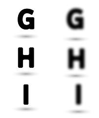 Image showing sharp and unsharp alphabet letters / font