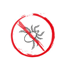 Image showing warning sign of the tick, sketch