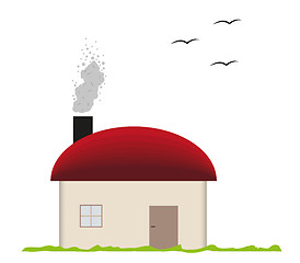 Image showing house and smoking chimney