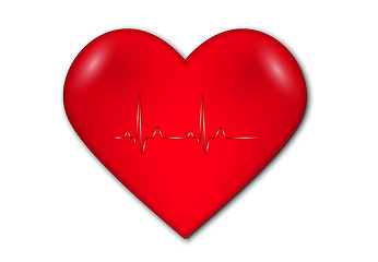 Image showing heart with graph and heart rate