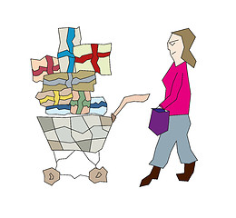 Image showing few bags for shopping and woman