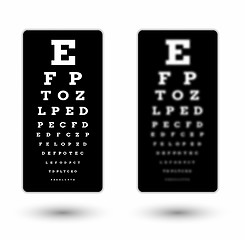 Image showing sharp and unsharp black snellen chart