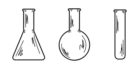 Image showing three empty flasks