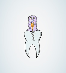 Image showing tooth with defect and ugly creature