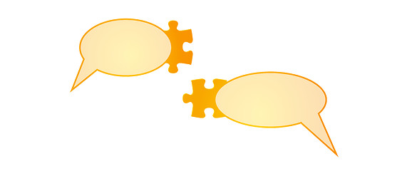 Image showing speak bubbles and puzzle pieces