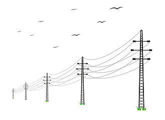 Image showing high voltage power lines