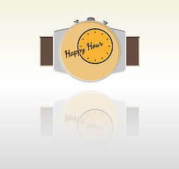 Image showing happy hour background with watch