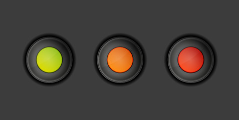 Image showing dark buttons with green, orange and red color