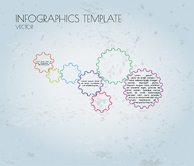 Image showing cogwheels and sample text infographics