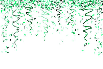 Image showing falling green confetti