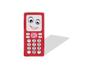 Image showing comic phone with eye and smile