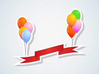 Image showing balloons and ribbon