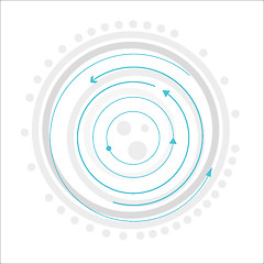 Image showing gray circles with blue arrows