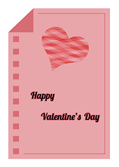 Image showing happy valentines day - red paper list
