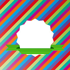 Image showing vector striped background with blank label