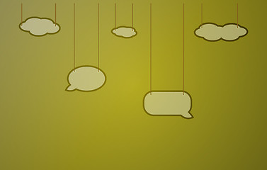Image showing dark yellow background with speak bubbles