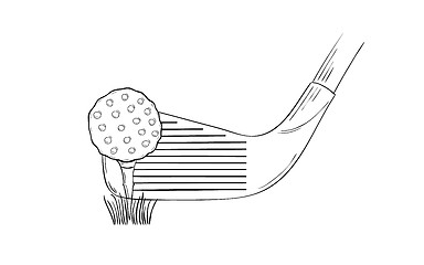 Image showing sketch of the golf ball and golf club