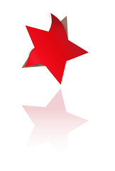 Image showing red star with bent corners