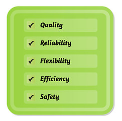 Image showing five priorities of quality