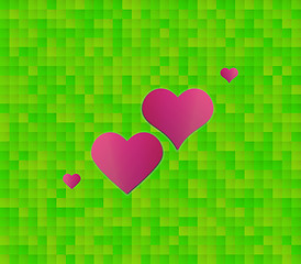 Image showing abstract green background with squares and some of the squares a