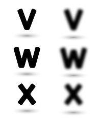 Image showing sharp and unsharp alphabet letters / font