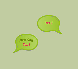 Image showing speak bubble with Just say yes, and answer Yes